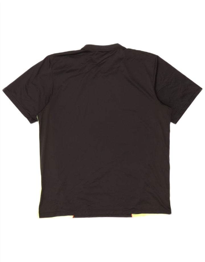 Adidas Hombre Camiseta Gráfica Top Medio Negro Colorblock Poliéster