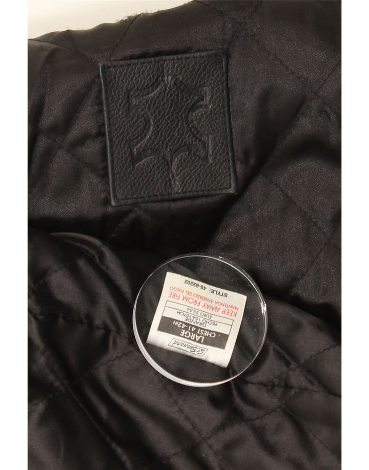 ST. BERNARD Mens Leather Jacket UK 40 Large Black Leather Vintage St. Bernard and Second-Hand St. Bernard from Messina Hembry 