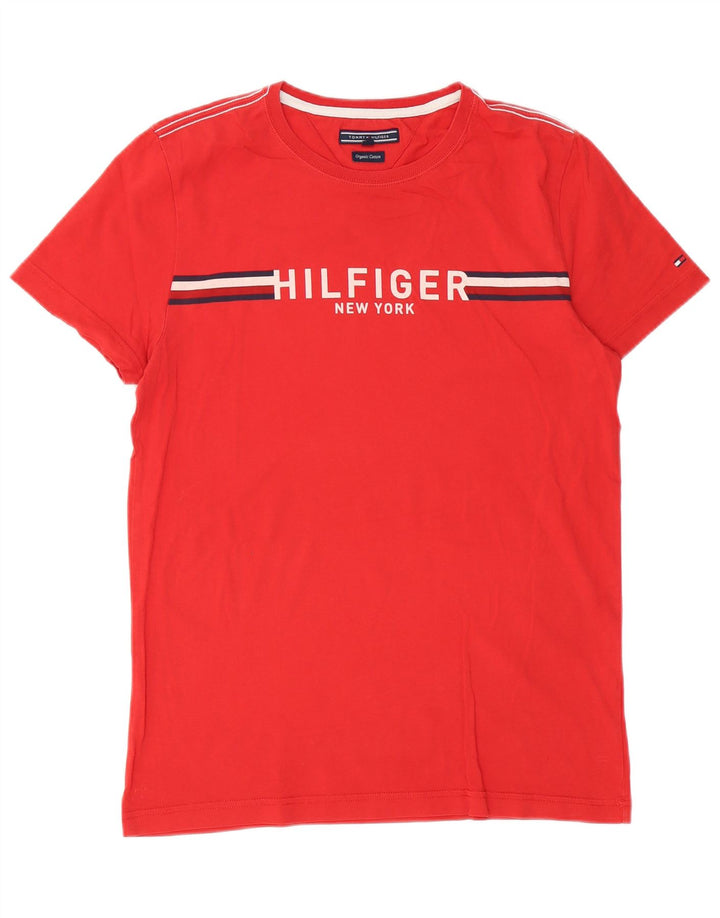 Tommy Hilfiger Camiseta gráfica para hombre Top Medium Red Cotton