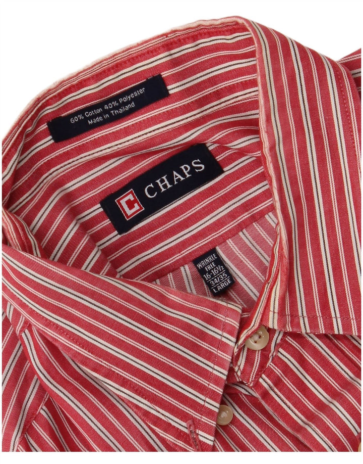 Chaps Camisa para hombre talla 16 1/2 grande algodón a rayas rojas