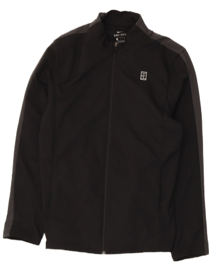 Nike Hombre Dri Fit Chándal Top Chaqueta Mediano Negro Colorblock Poliéster