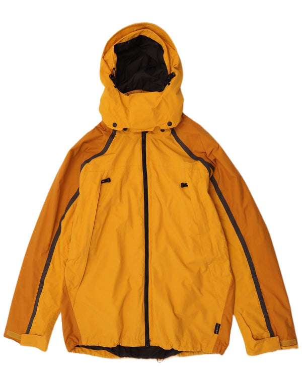 Jack Wolfskin Chaqueta impermeable con capucha para hombre, talla 40/42, color amarillo grande