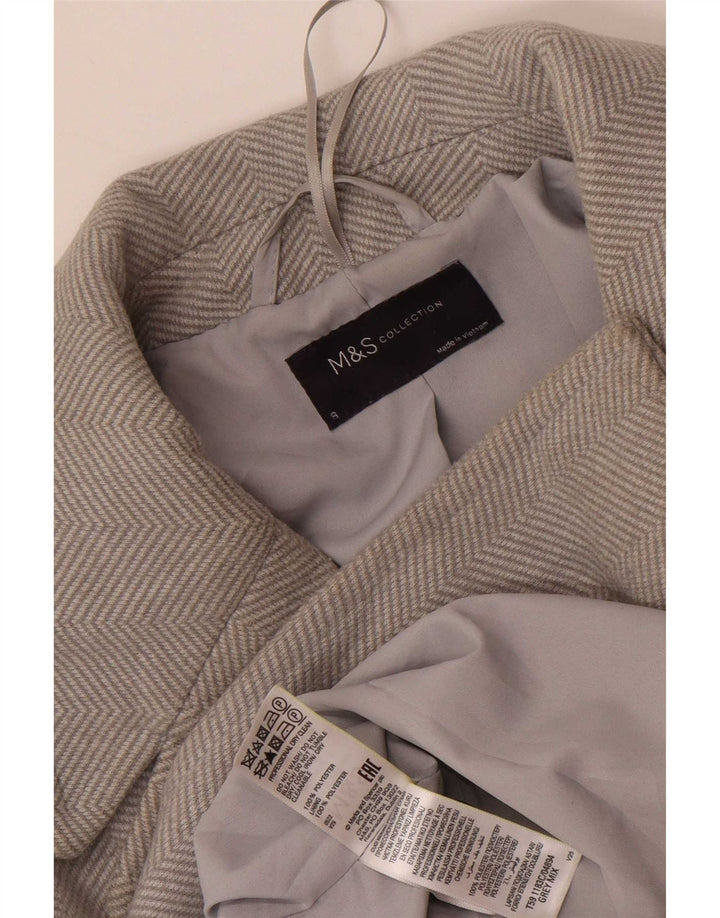 Marks & Spencer Abrigo para mujer UK 8 Pequeño Poliéster gris