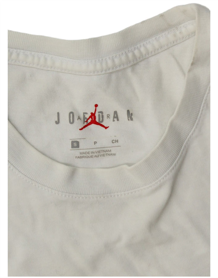 Jordan Mens Graphic Top Manga Larga Pequeño Blanco
