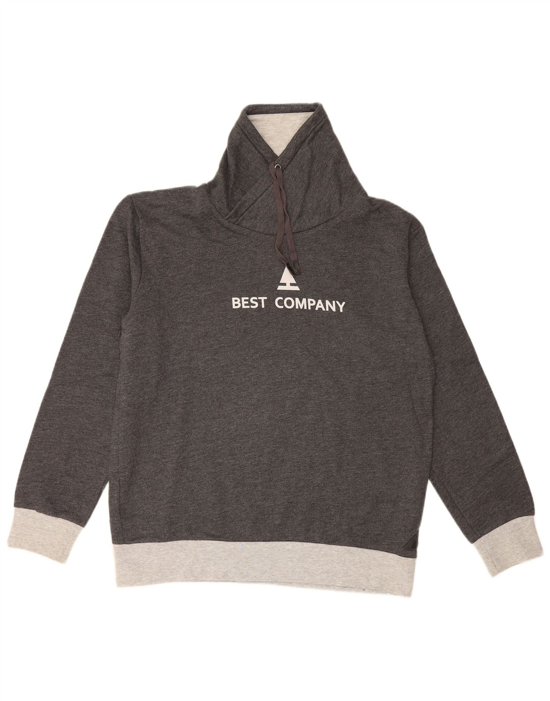 Best Company Sudadera con estampado gráfico para hombre, jersey grande en bloques de color gris