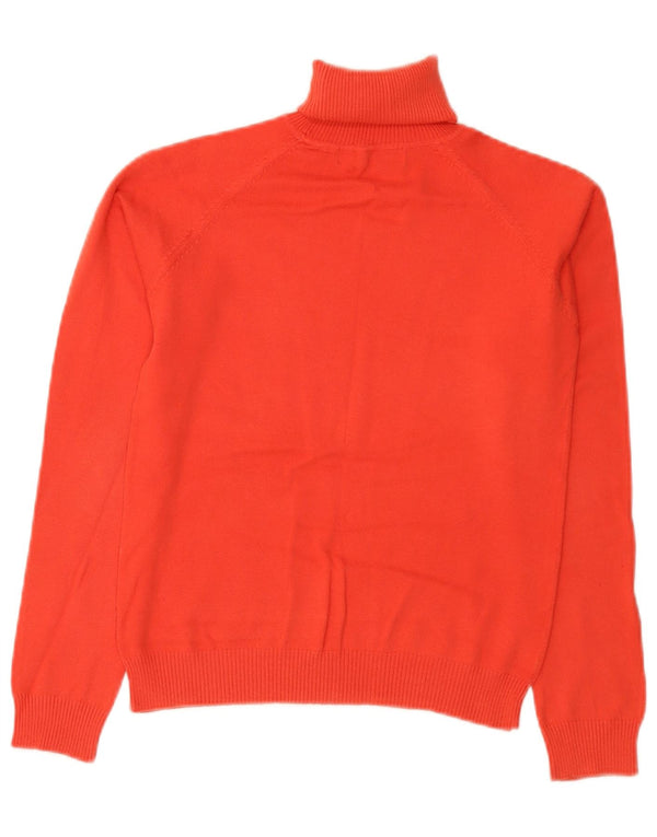 Zara Mujer Crop Roll Neck Jumper Sweater UK 12 Medio Naranja Algodón