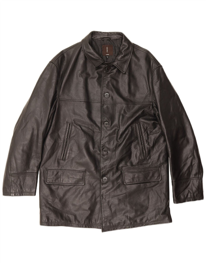 Conbipel Chaqueta De Cuero Para Hombre IT 50 Grande Cuero Negro