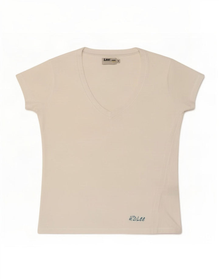 Lee Camiseta para Mujer Top UK 12 Medium White Cotton