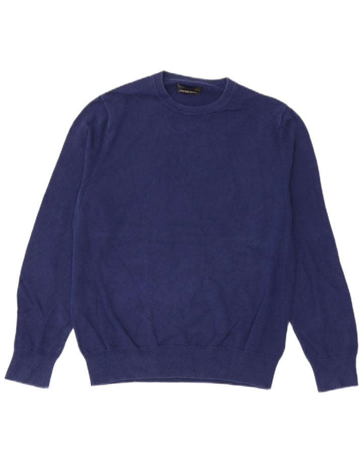 Jersey Massimo Dutti Hombre Cuello Redondo Algodón Azul Medio