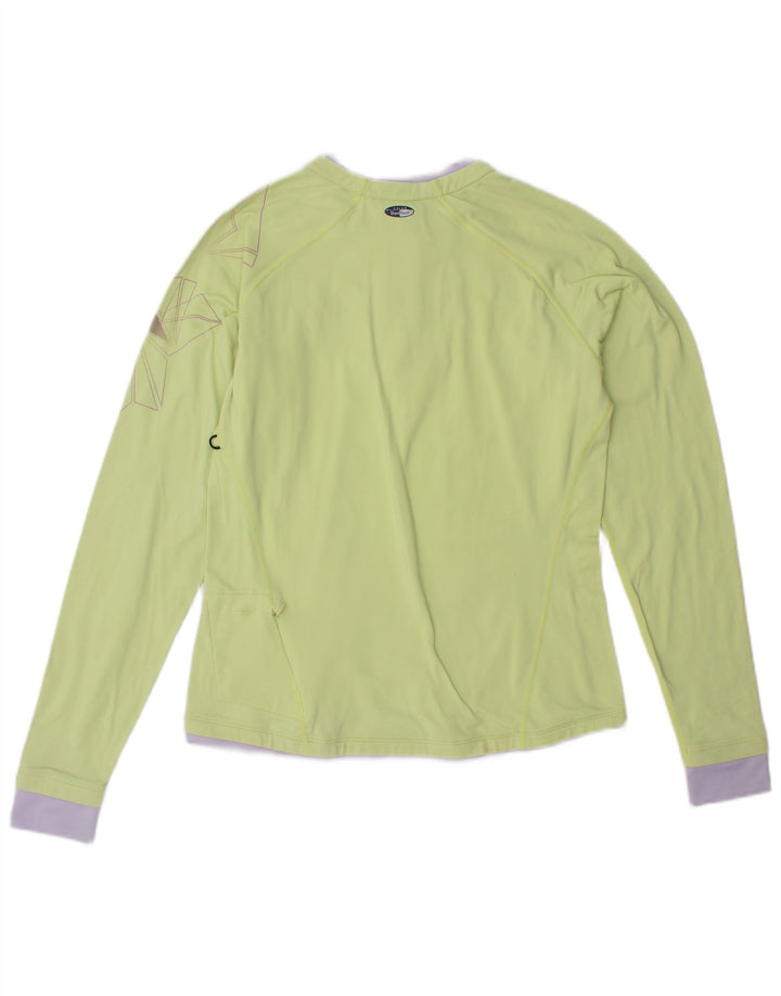 ASICS Top de chándal con estampado gráfico para mujer UK 10 Small Green Colourblock