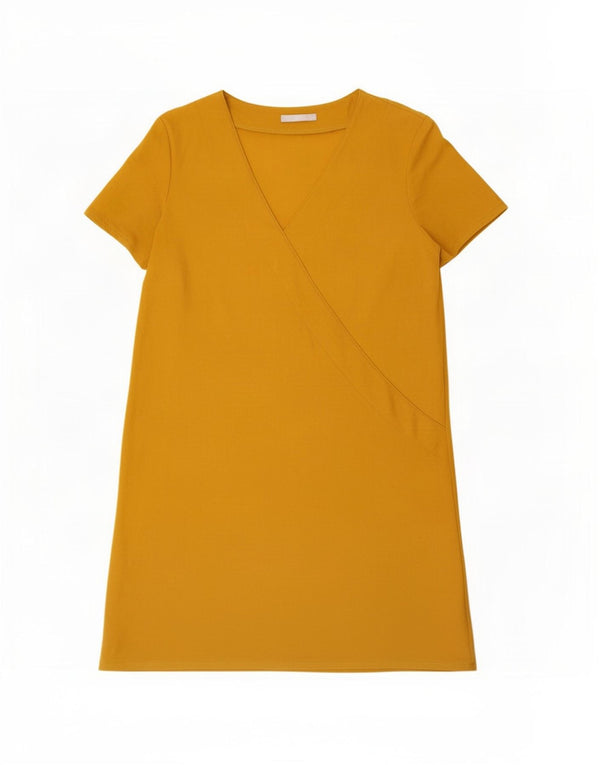 Zara Vestido Camiseta Mujer UK 44 Medio Amarillo