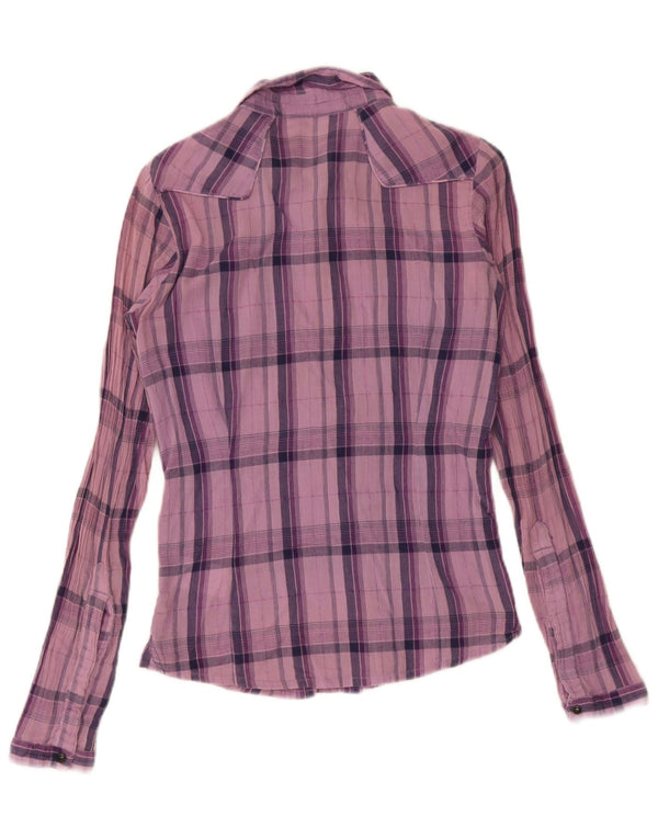 Camisa Lee para mujer UK 10 Small Purple Plaid Cotton