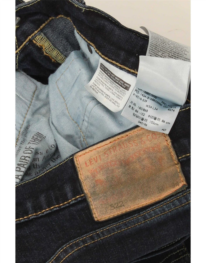 Levi's Hombre 522 Slim Jeans W34 L34 Algodón Azul Marino
