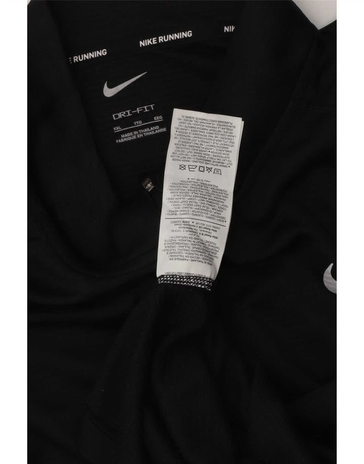 Nike Dri Fit - Chándal con cremallera y cuello para hombre, talla 2XL, poliéster negro