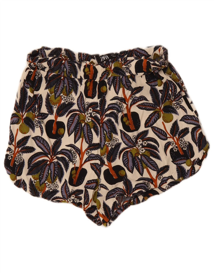 Zara Mujer Shorts Casuales Small W26 Multicolor Floral