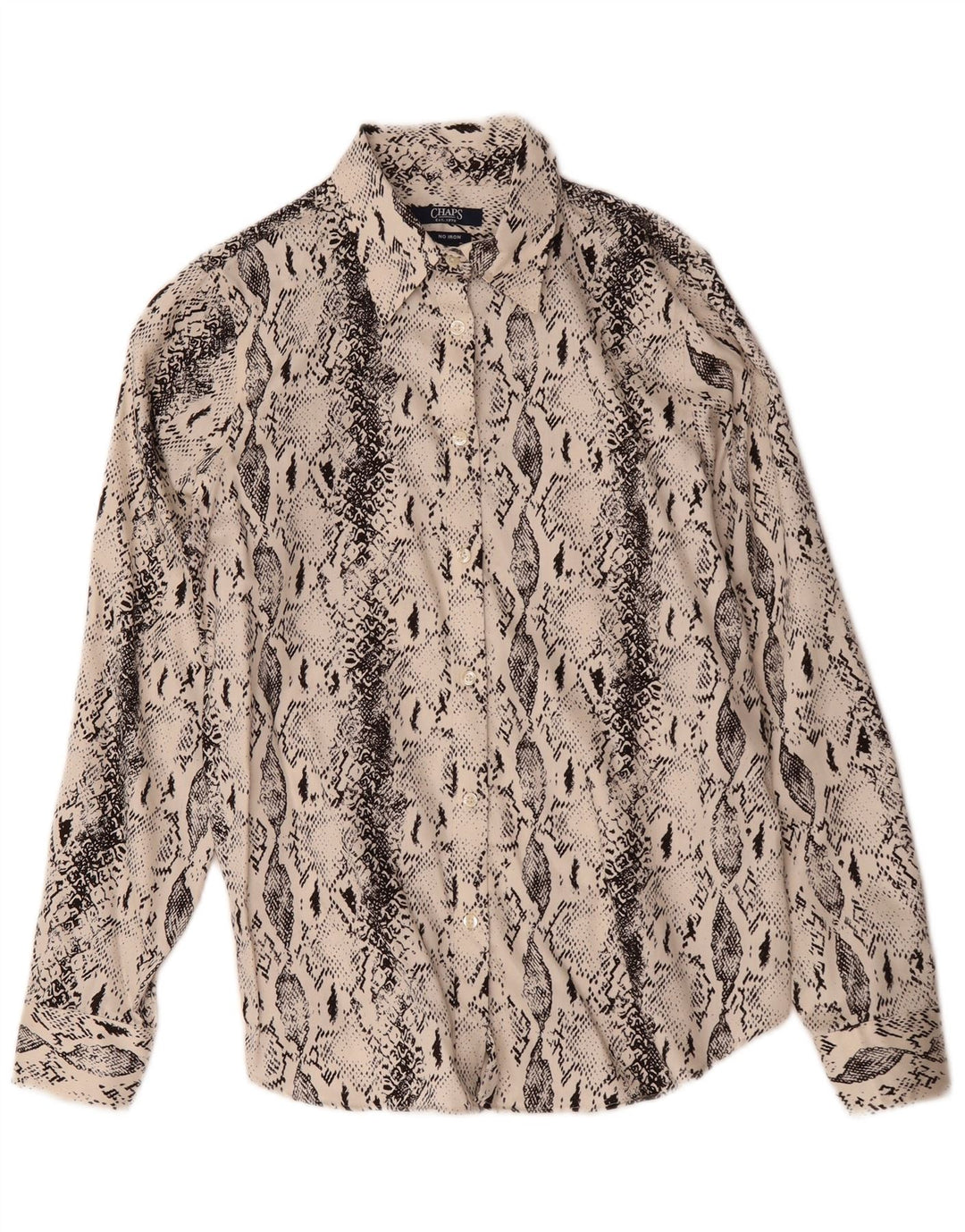 Chaps Camisa Mujer UK 40 Medio Beige Animal Print Algodón
