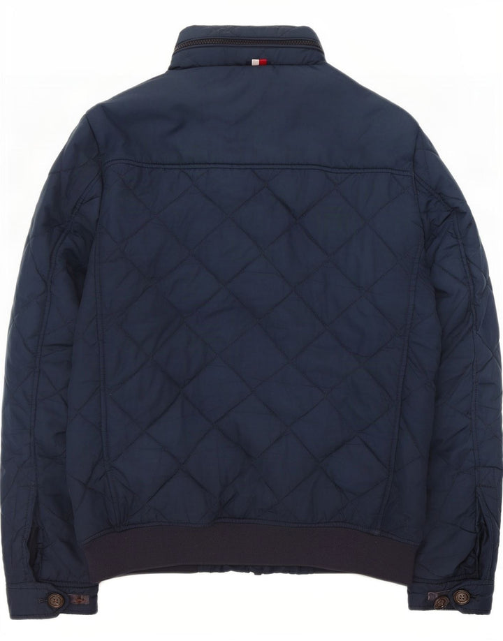 Tommy Hilfiger Chaqueta acolchada con capucha para hombre UK 36 Small Azul marino Poliéster