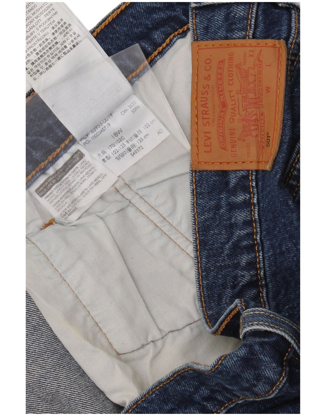 LEVI'S Jeans recortados 501 para mujer US 18 2XL W42 L26 Algodón azul