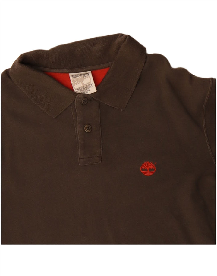 TIMBERLAND Polo de manga larga de ajuste regular para hombre de algodón caqui medio