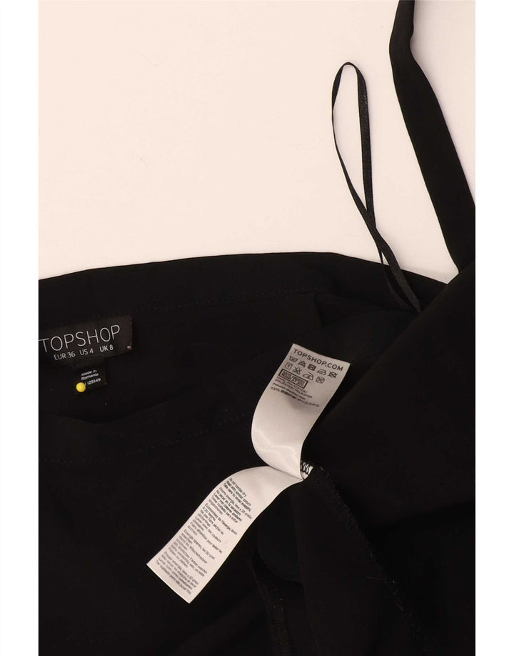 Topshop Falda larga cruzada para mujer UK 8 Small W26 Poliéster negro