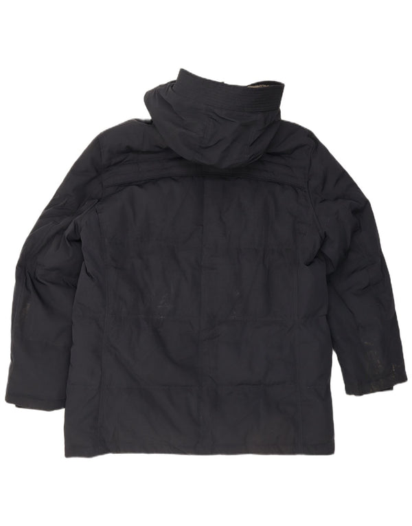 Marks & Spencer Abrigo acolchado con capucha azul Harbor para hombre UK 42 XL Azul marino