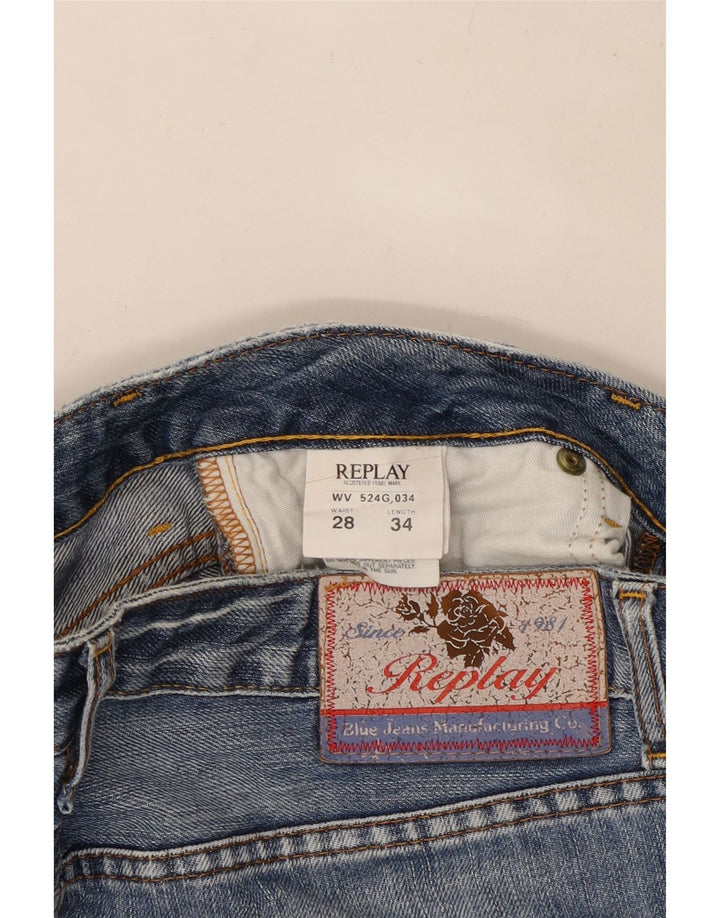 REPLAY Vaqueros Rectos Mujer W28 L30 Algodón Azul