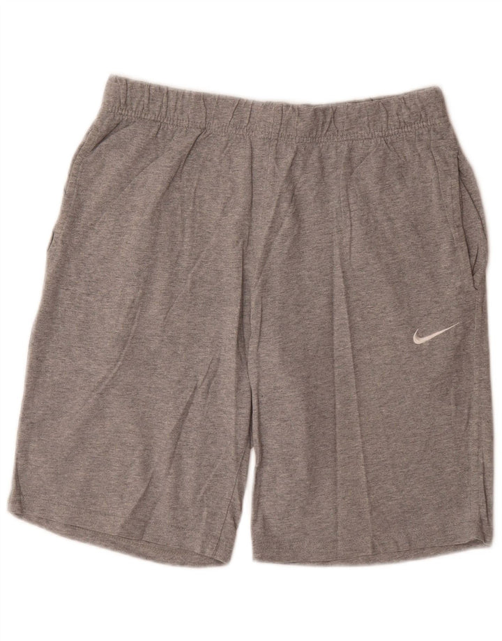 Nike - Pantalones cortos deportivos para hombre (algodón gris grande)