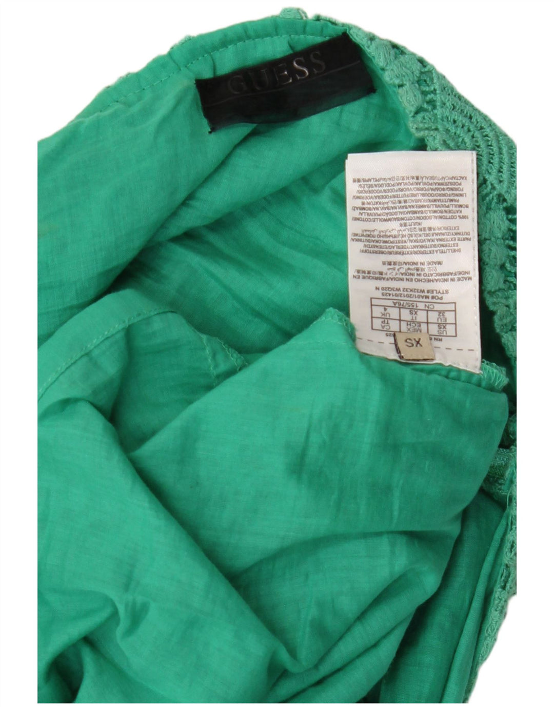 GUESS Vestido halter de encaje para mujer UK 4 XS Algodón verde