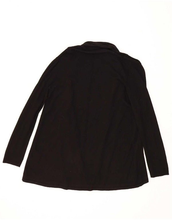 Zara Mujer Cárdigan Abierto Suéter UK 12 Medium Black Viscosa