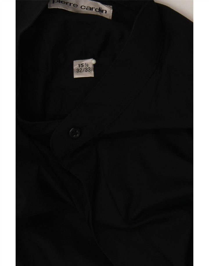 PIERRE CARDIN Mens Shirt Size 15 1/2 Medium Black Polyester Vintage Pierre Cardin and Second-Hand Pierre Cardin from Messina Hembry 