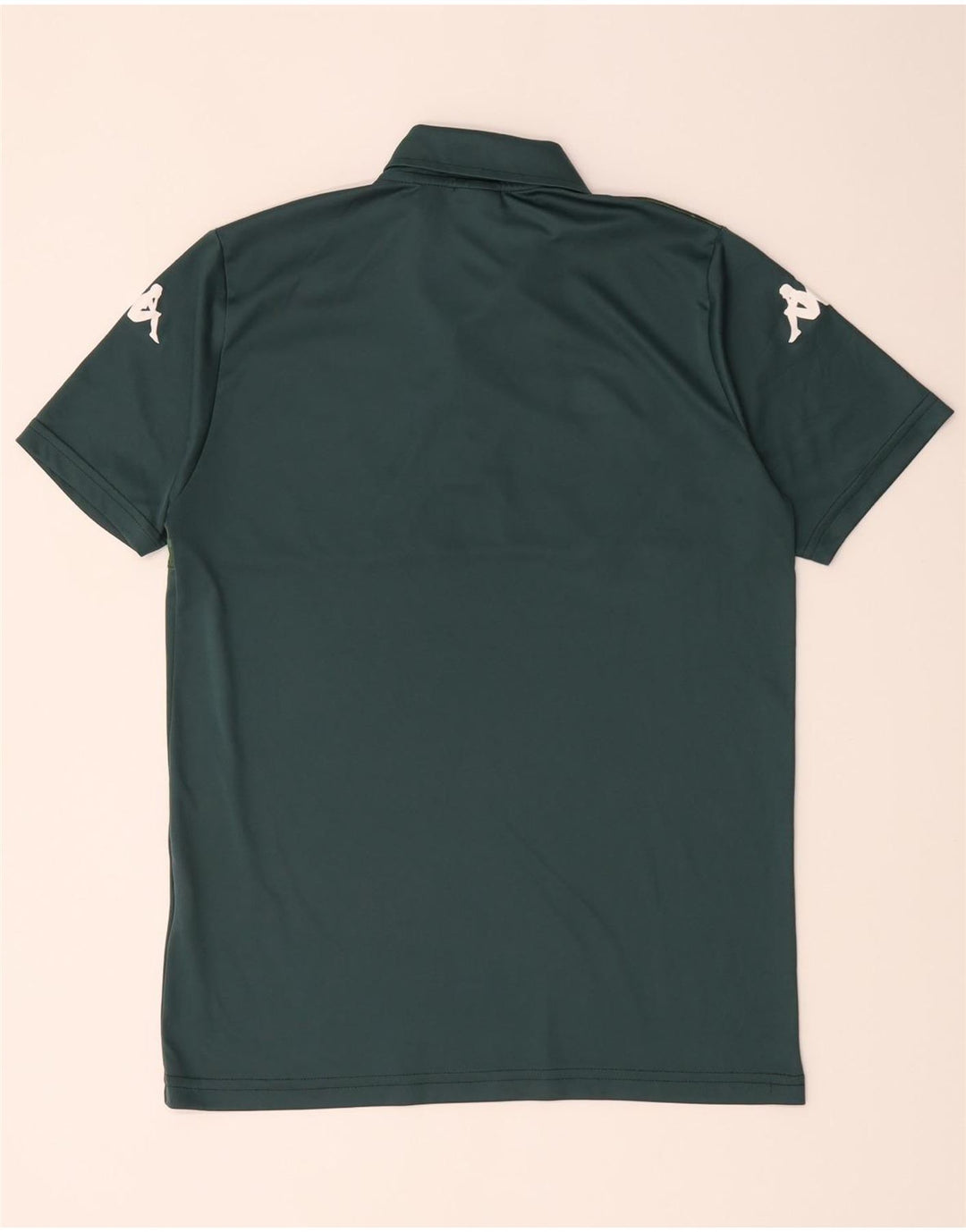 Kappa Hombre Polo Gráfico Poliéster Color Block Verde Medio