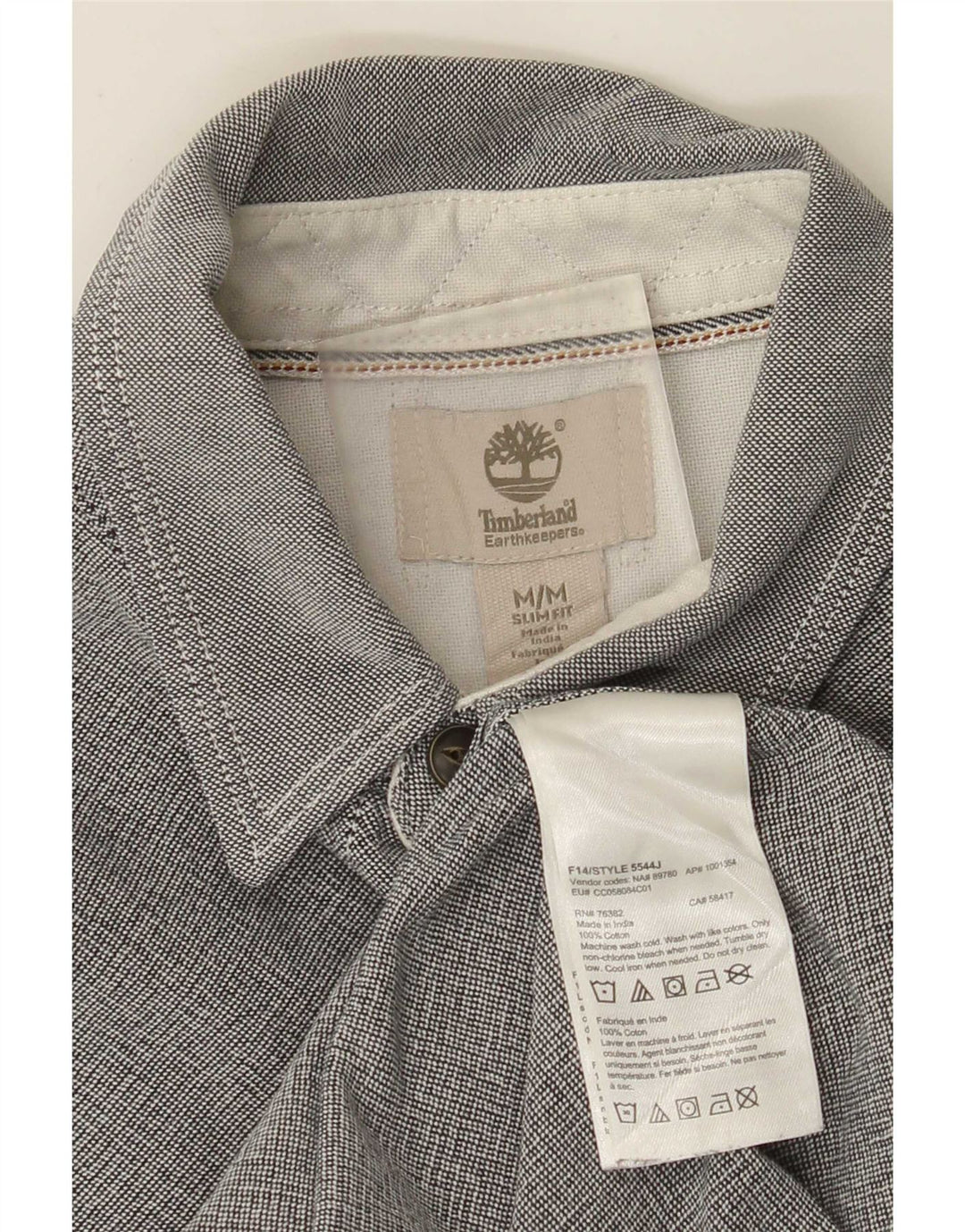 Camisa Timberland Hombre Slim Fit Algodón Gris Medio