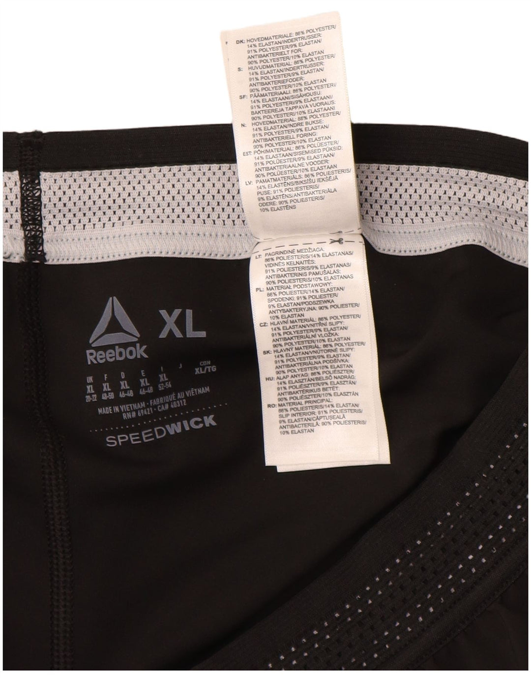 REEBOK Pantalones cortos deportivos para mujer ES 20/22 XL Negro Poliéster