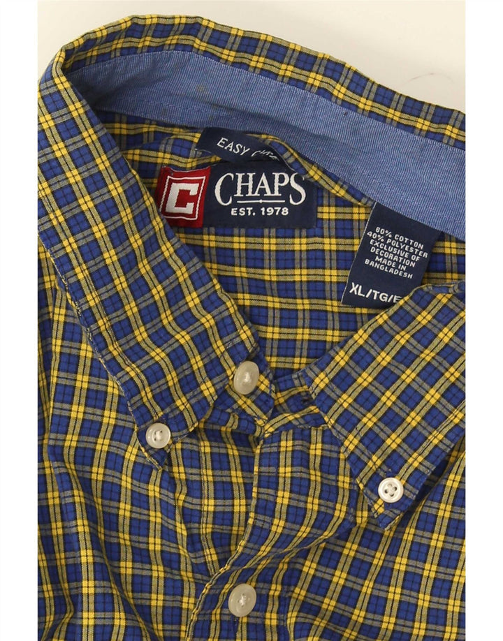 Chaps Camisa Hombre XL Azul Cuadros Algodón