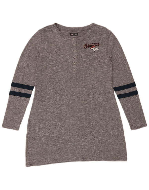 NFL - Vestido tipo camiseta para mujer, diseño de Denver Broncos, talla 40, talla XL, color gris a rayas