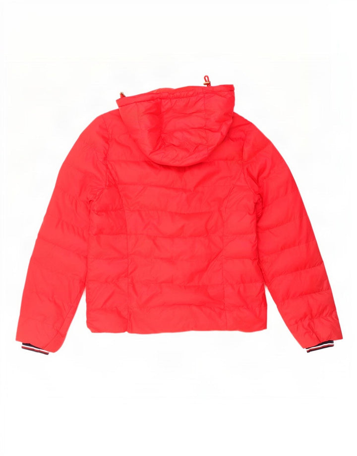 Tommy Hilfiger Chaqueta acolchada con capucha para mujer UK 40 Mediana Poliamida roja