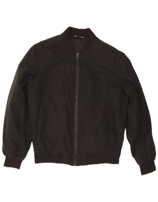 Zara Mens Loose Fit Bomber Jacket UK 36 Small Poliéster Negro