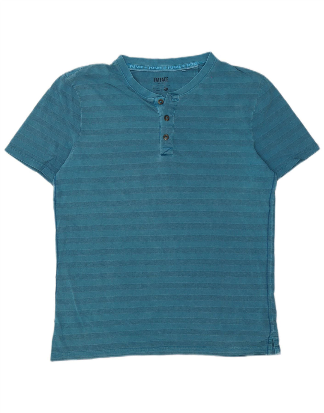 Camiseta para hombre Fat Face Top de algodón a rayas azul medio