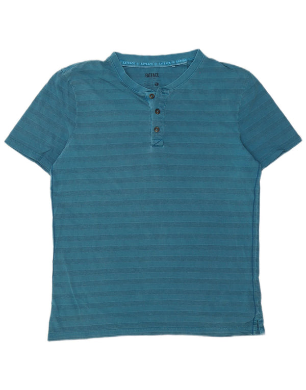 Camiseta para hombre Fat Face Top de algodón a rayas azul medio
