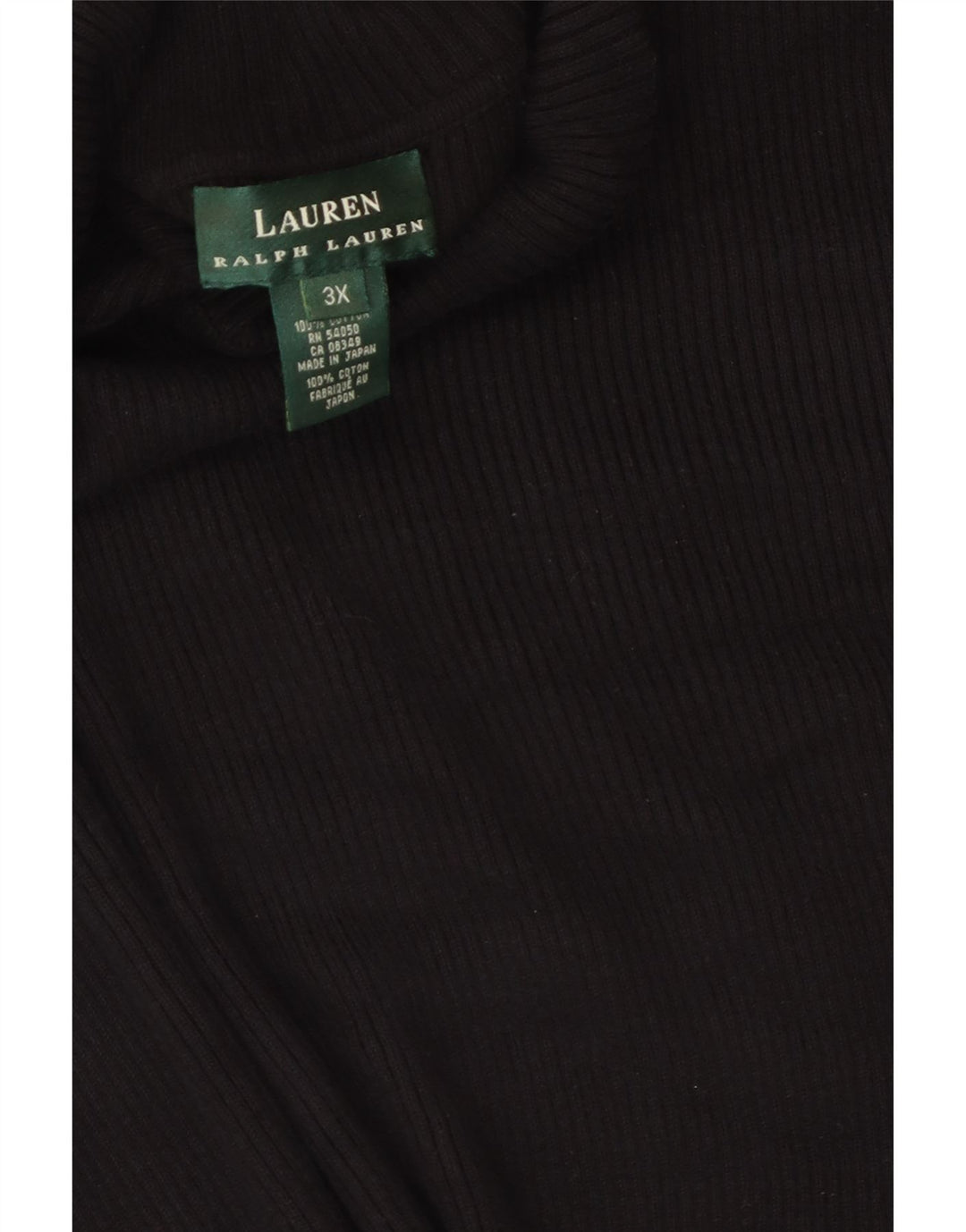 Ralph Lauren - Jersey con cuello vuelto para mujer, talla 22, 3XL, algodón negro