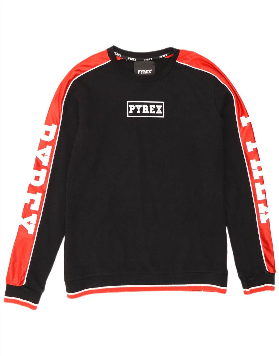 Pyrex Hombre Sudadera Gráfica Jumper Medium Negro Colorblock Algodón