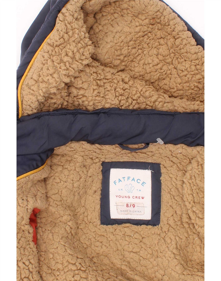 Fat Face Chaqueta acolchada con capucha para niño 8-9 años Verde Poliéster color block