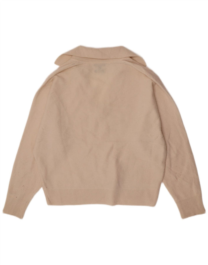 Massimo Dutti Jersey con cuello tipo polo para mujer UK 10 Small Off White