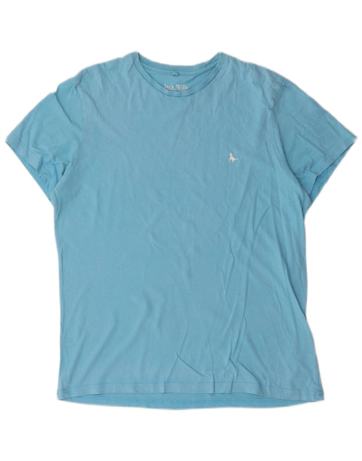 Jack Wills - Camiseta de corte clásico para hombre, color azul medio, algodón