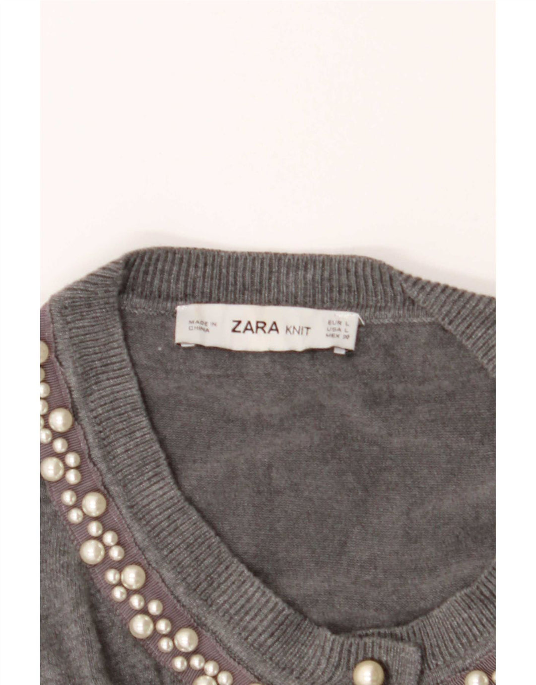 Zara Mujer Cárdigan Suéter UK 44 Grande Gris