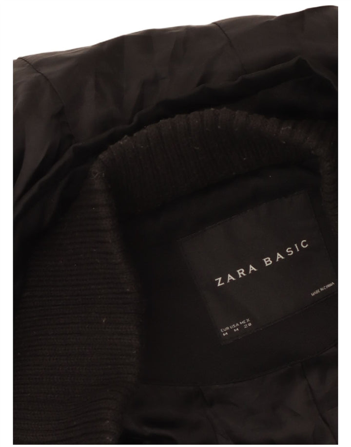 Zara Mujer Parka Con Capucha Chaqueta UK 42 Medium Negro