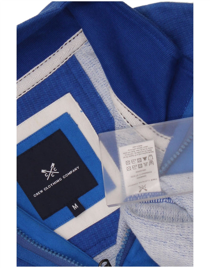 Crew Clothing - Sudadera con cuello y cremallera para hombre, jersey de algodón azul medio
