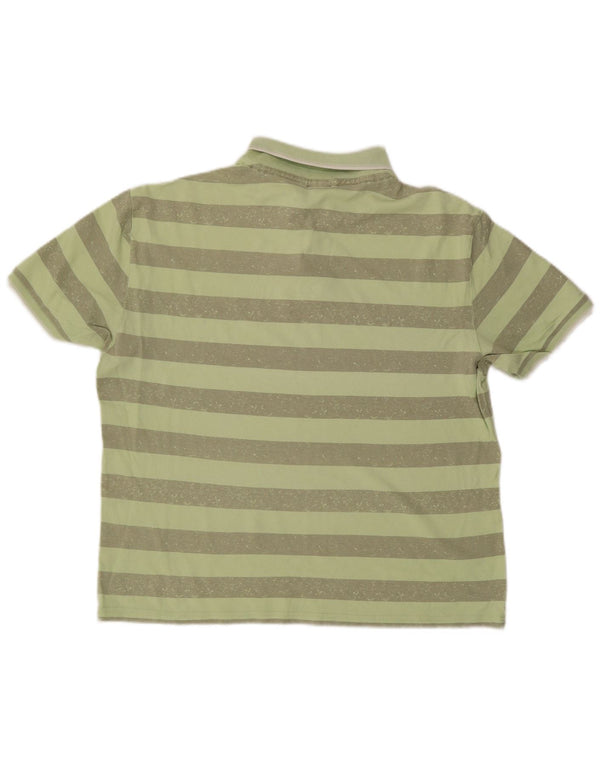 Polo Asics Hombre 2XL Algodón A Rayas Verde