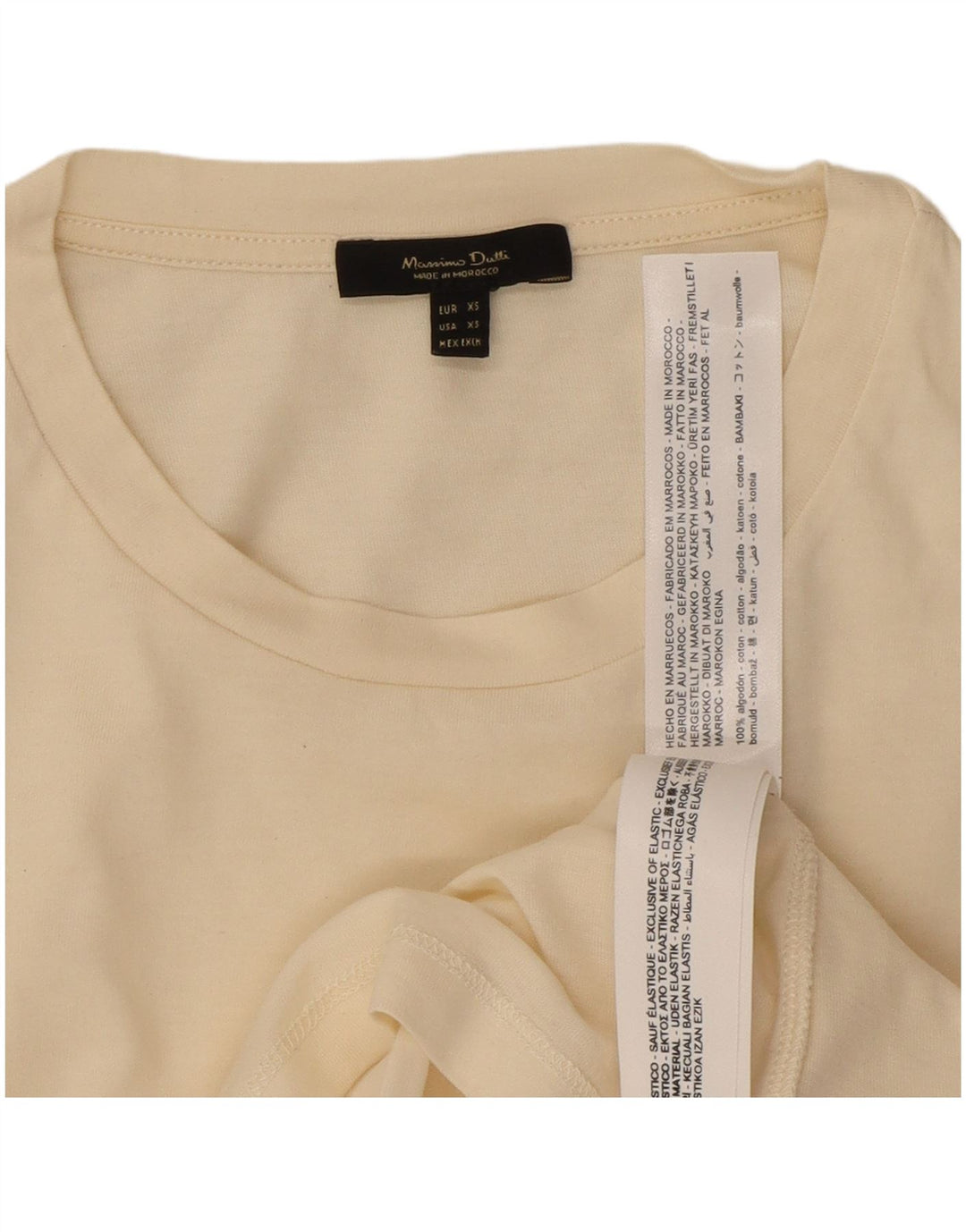 Massimo Dutti Top Mujer Manga Larga UK 6 XS Blanco Algodón