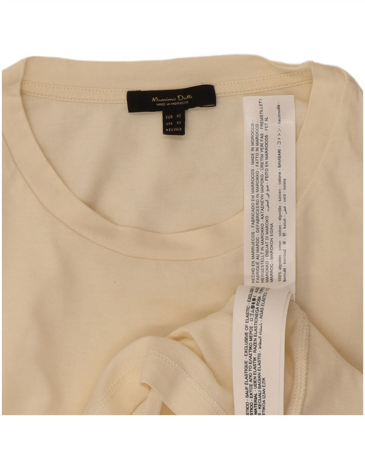 Massimo Dutti Top Mujer Manga Larga UK 6 XS Blanco Algodón